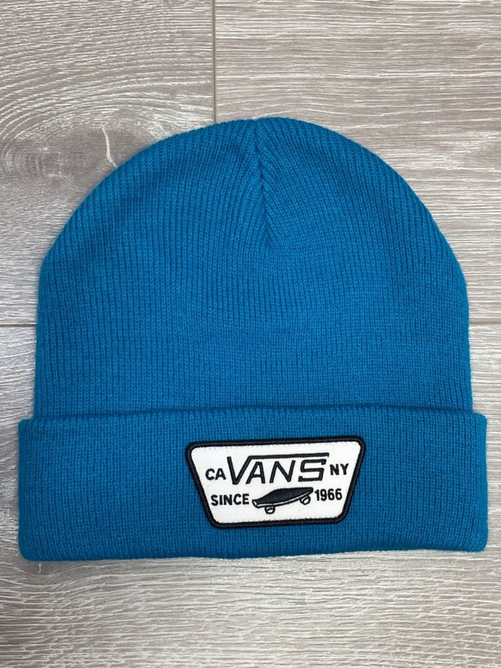 VANS Off The Wall Milford Ribbed Knit Cuff Beanie Heritage Logo Patch - Picture 1 of 10